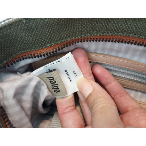 SHERPANI Paige Small Crossbody/Wristlet Bag Color Block Beige Green Canvas - Picture 3 of 10